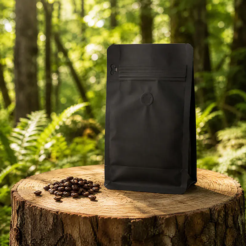 Bolsas de café en blanco con válvula