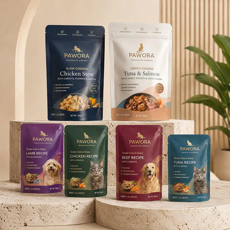 Bolsas de retorta para comida húmeda para mascotas
